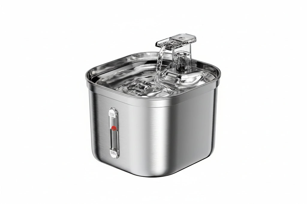 Nerezová fontána pro kočky 2,2l s filtry