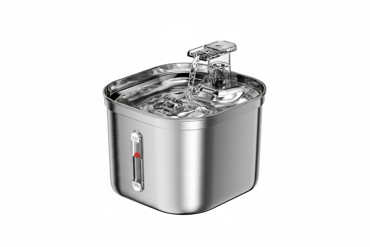 Nerezová fontána pro kočky 2,2l s filtry